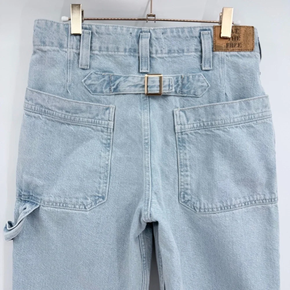 WE THE FREE Major Leagues Mid Rise Cuffed Jeans Light Wash 26 - Picture 4 of 9